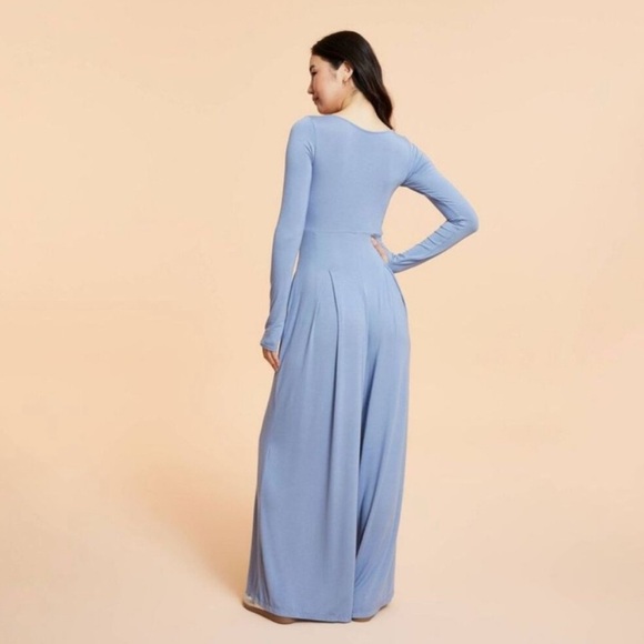 NWT! Popflex Target X Blogilates Sweetheart Wide-Leg Jumpsuit Steel Blue Size S - Picture 2 of 5